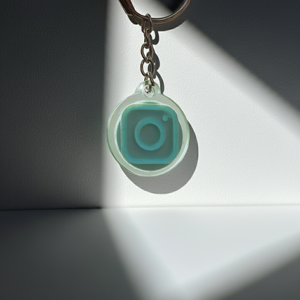 Leuchtender NFC Schlüsselanhänger - Glow in the dark Keychain für Social Media - Tippen zum öffnen - Cryo Signs